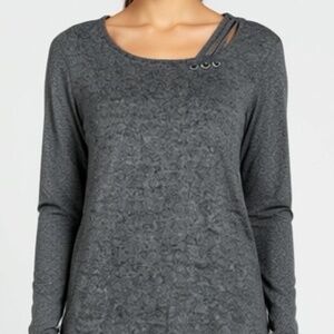 2 Dye 4 Tunic Womens Size Small Gray Knit Scoop Neck Monochrome Minimalist